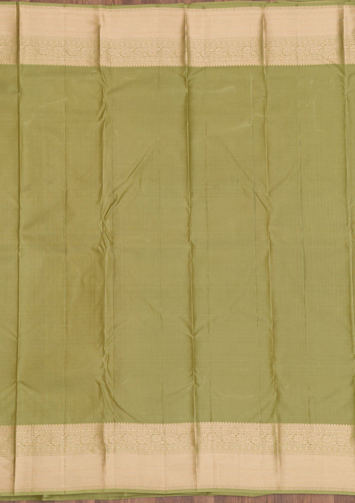 Pista Green Zariwork Pure Silk Saree