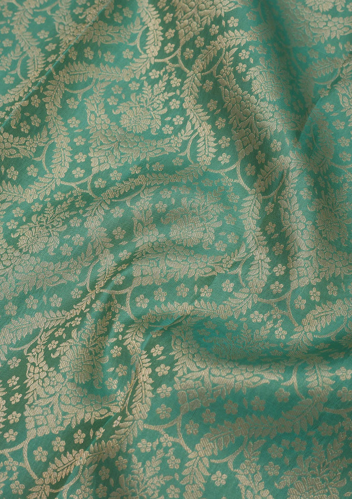 Pista Green Zariwork Pure Silk Saree