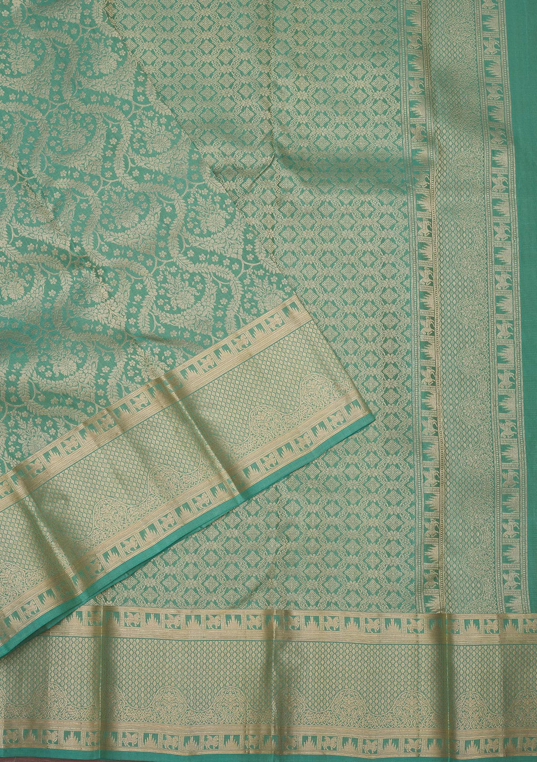 Pista Green Zariwork Pure Silk Saree