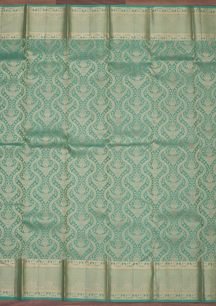 Pista Green Zariwork Pure Silk Saree