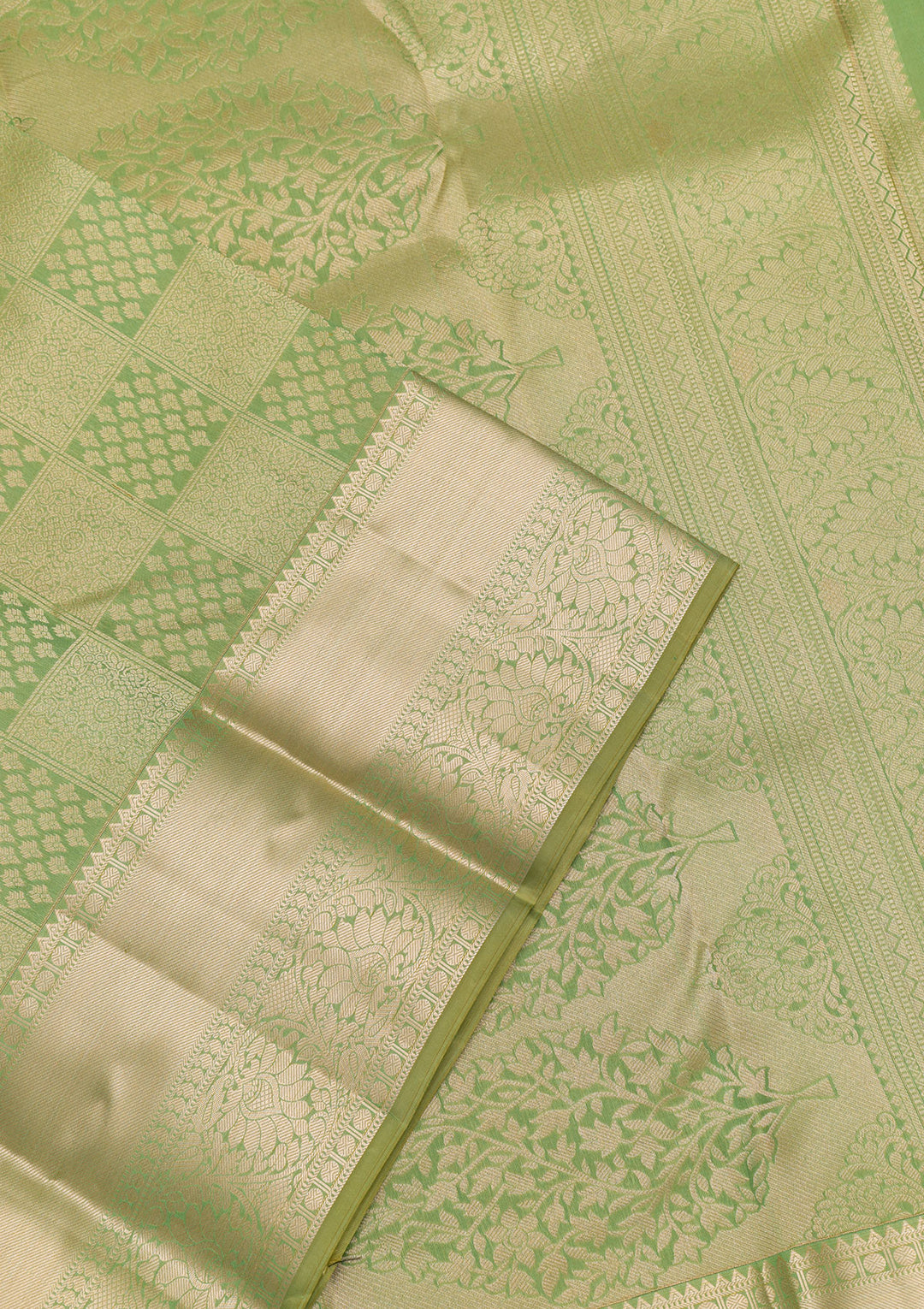 Pista Green Zariwork Kanjivaram Pure Silk Saree