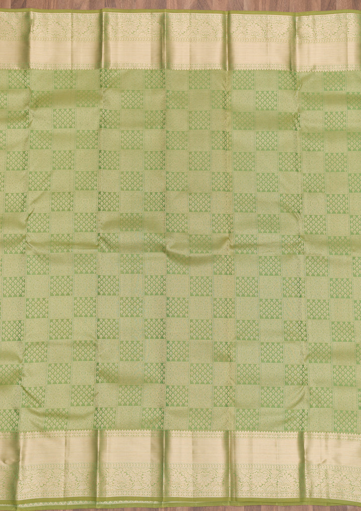 Pista Green Zariwork Kanjivaram Pure Silk Saree