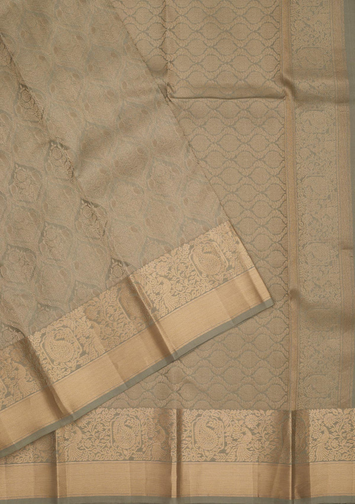 Pista Green Zariwork Pure Silk Saree