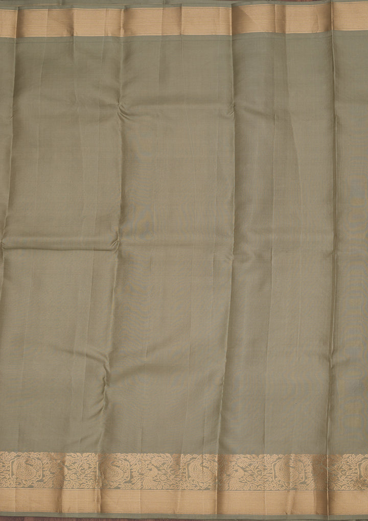 Pista Green Zariwork Pure Silk Saree