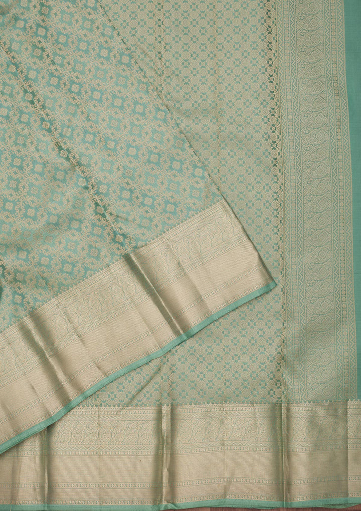 Pista Green Zariwork Pure Silk Saree