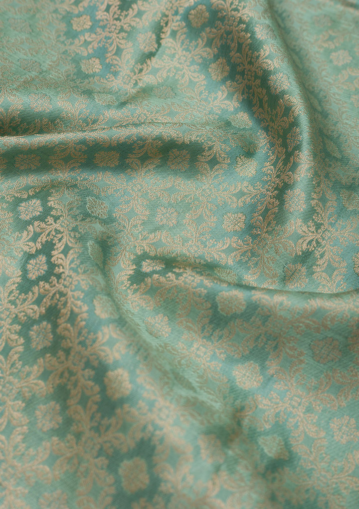 Pista Green Zariwork Pure Silk Saree
