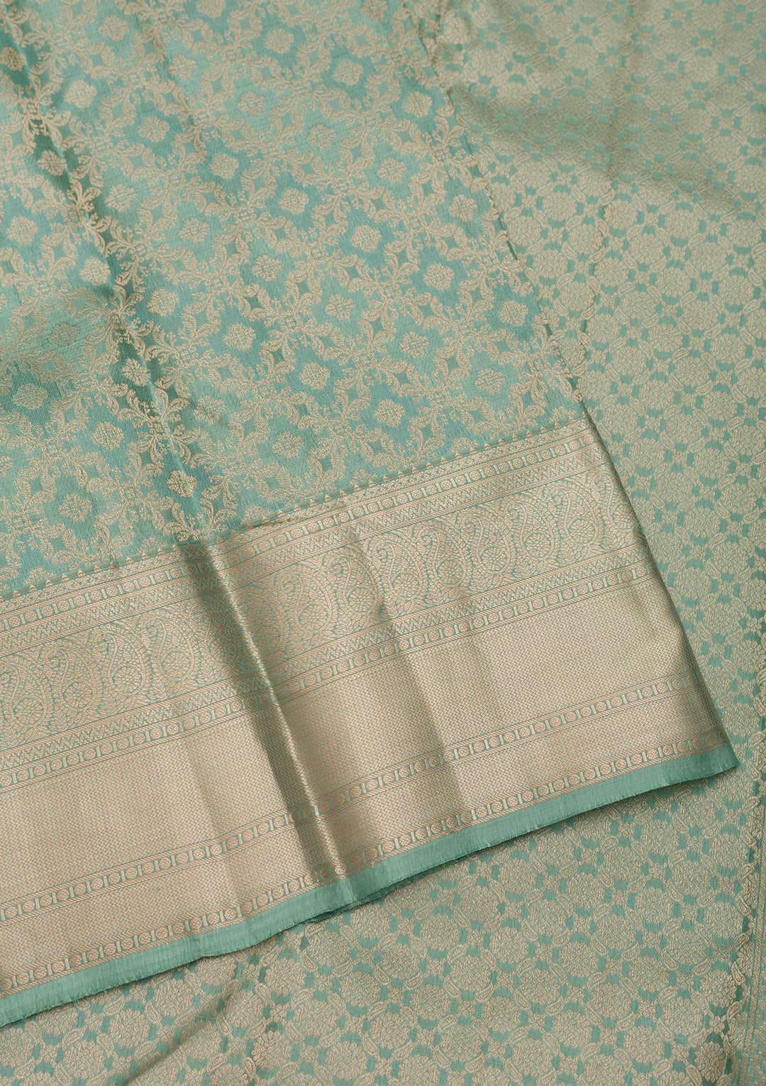 Pista Green Zariwork Pure Silk Saree