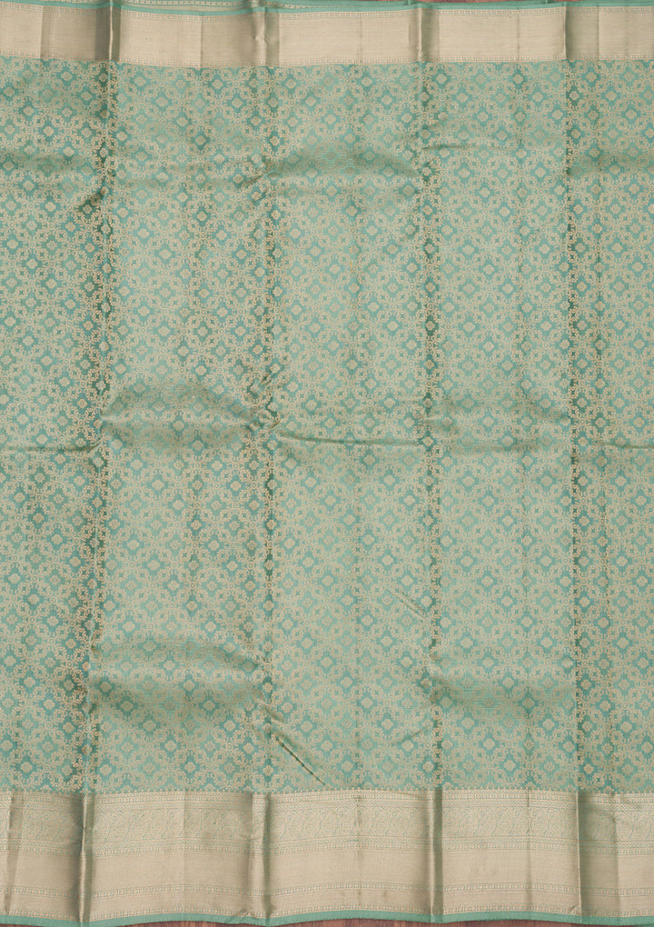 Pista Green Zariwork Pure Silk Saree
