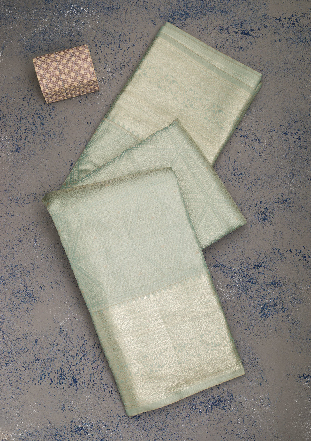 Pista Green Zariwork Pure Silk Saree