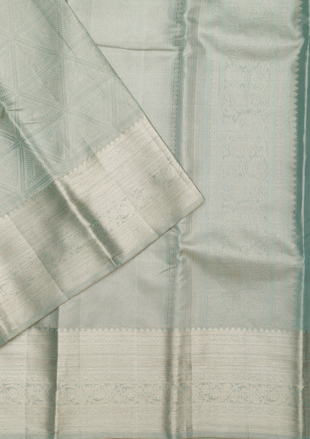 Pista Green Zariwork Pure Silk Saree
