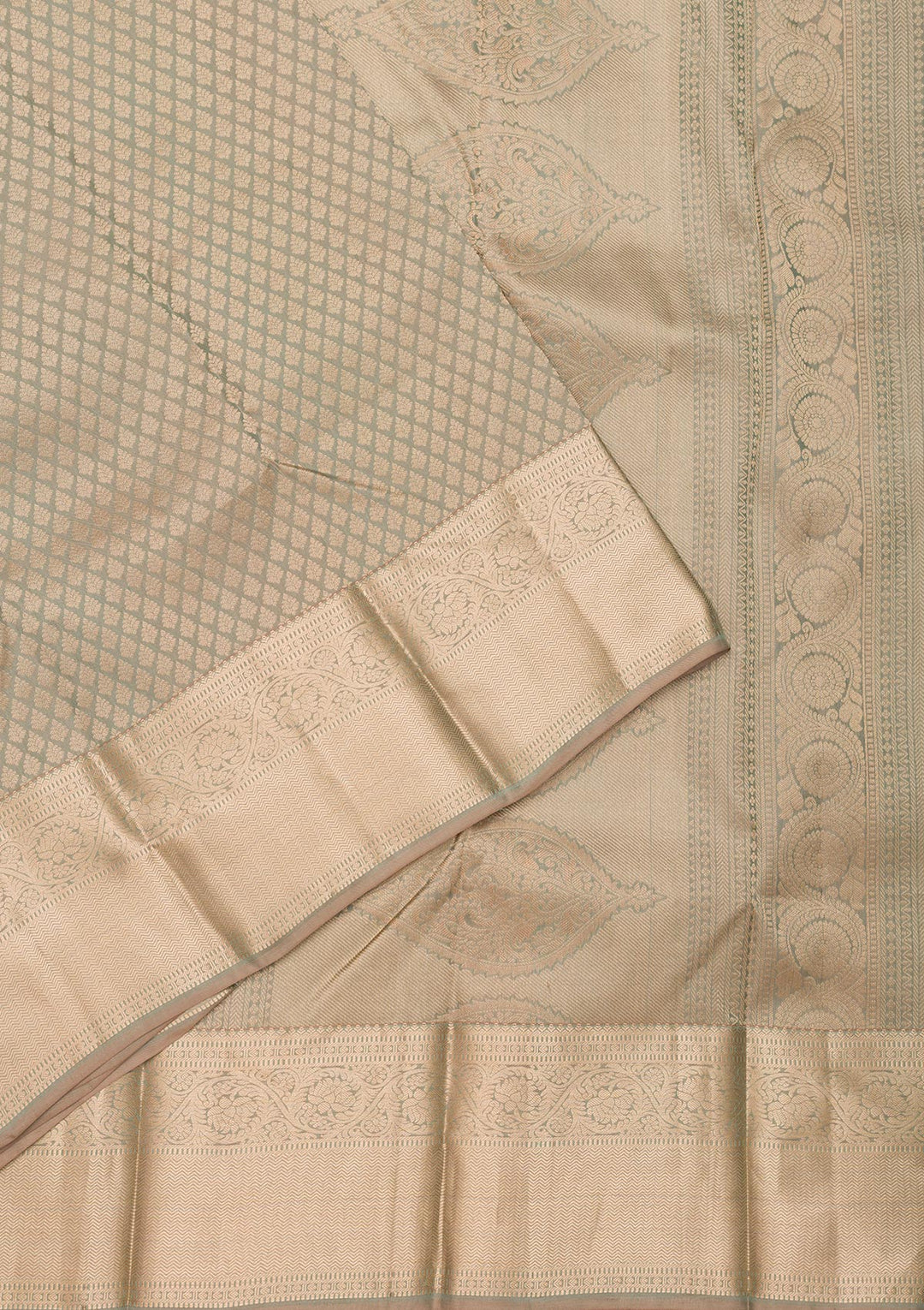 Pista Green Zariwork Pure Silk Saree