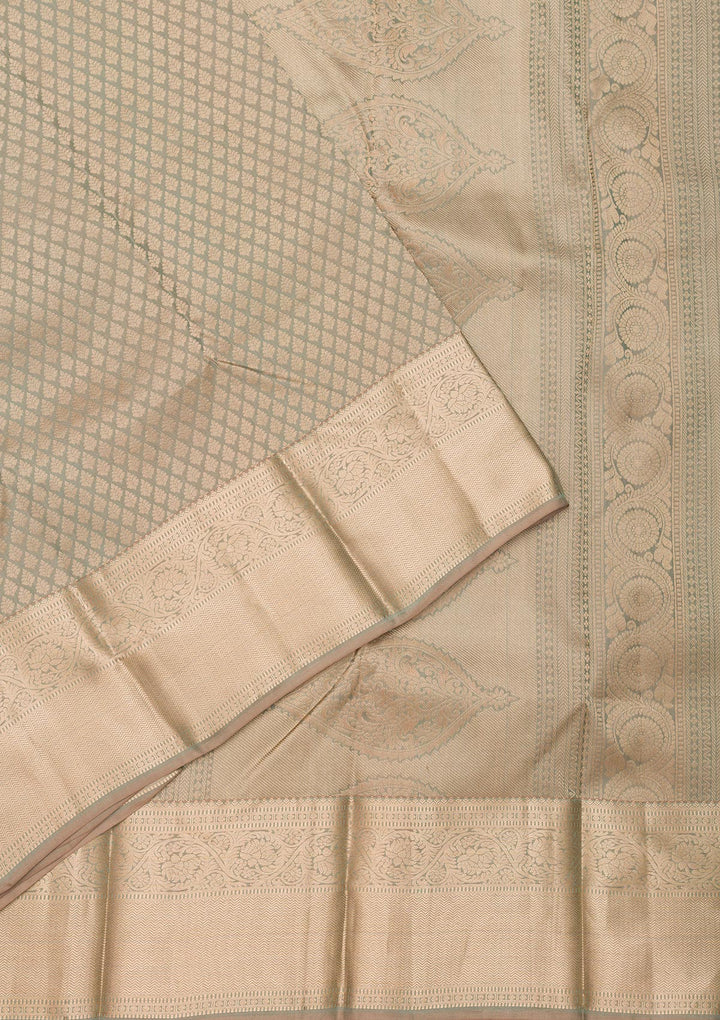 Pista Green Zariwork Pure Silk Saree
