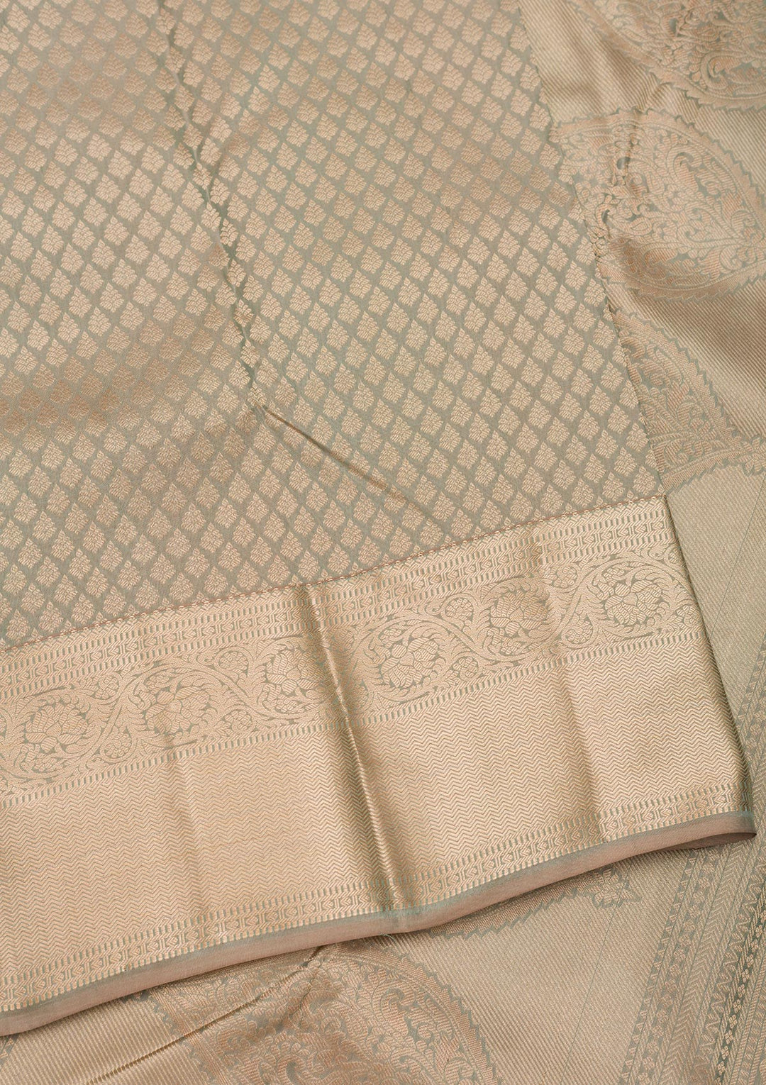 Pista Green Zariwork Pure Silk Saree