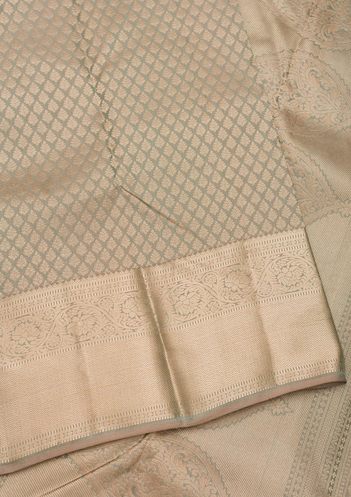 Pista Green Zariwork Pure Silk Saree