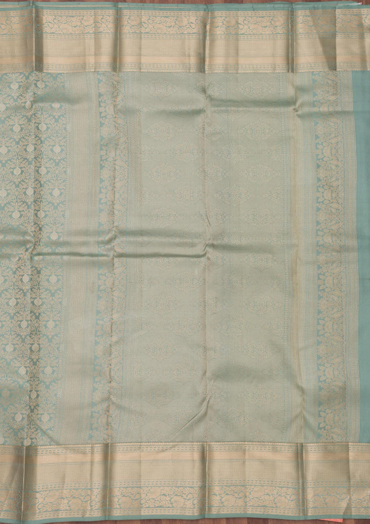 Pista Green Zariwork Pure Silk Saree