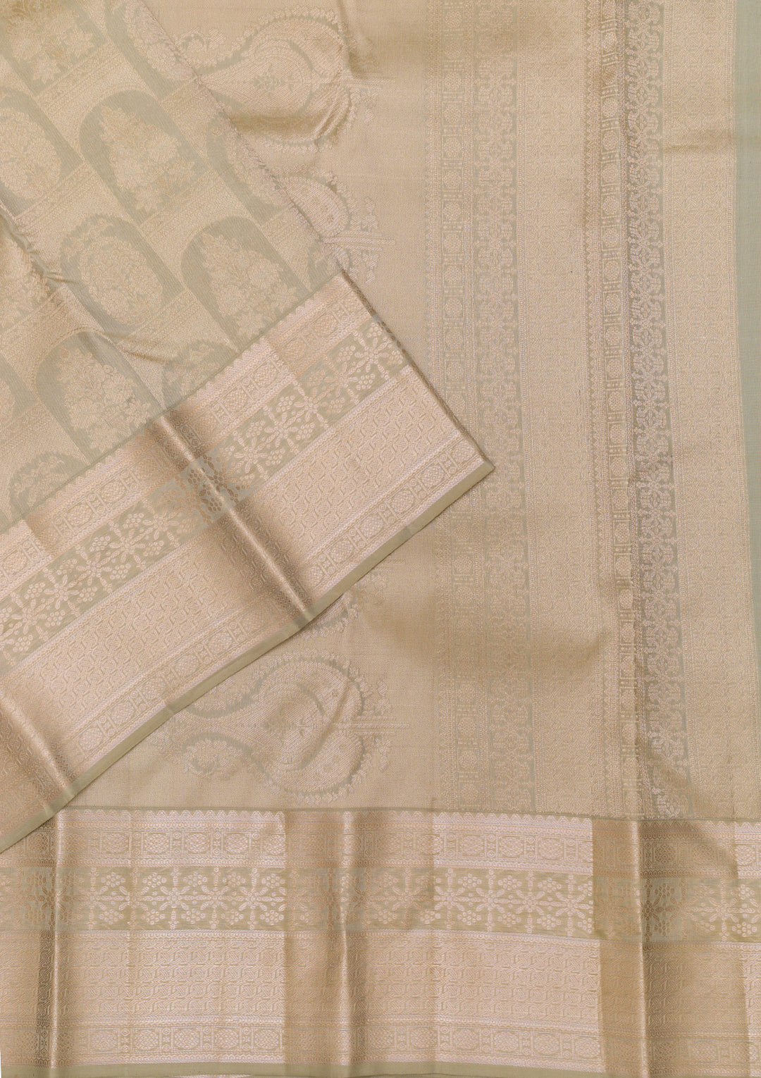Pista Green Zariwork Kanjivaram Pure Silk Saree