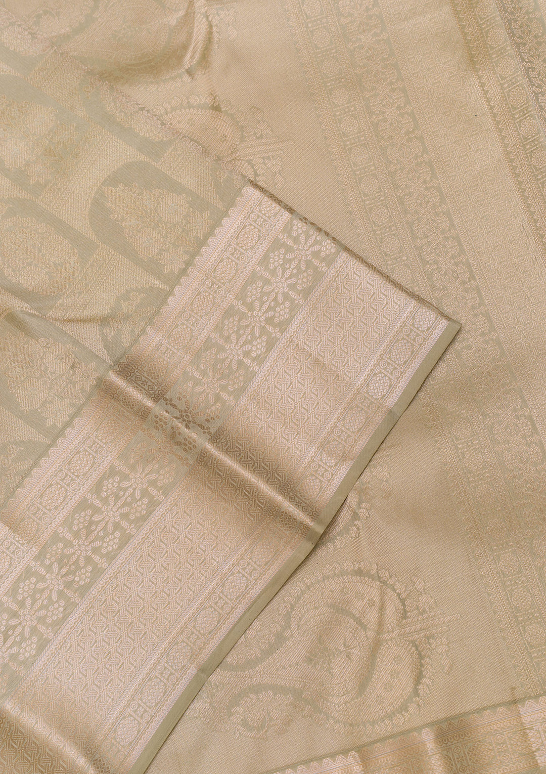 Pista Green Zariwork Kanjivaram Pure Silk Saree