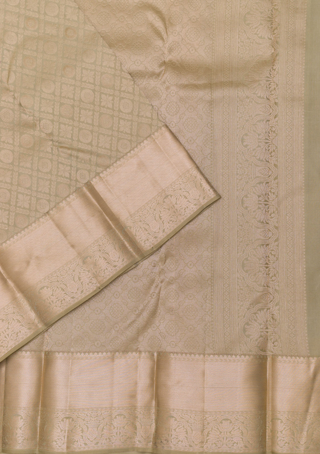 Pista Green Zariwork Kanjivaram Pure Silk Saree
