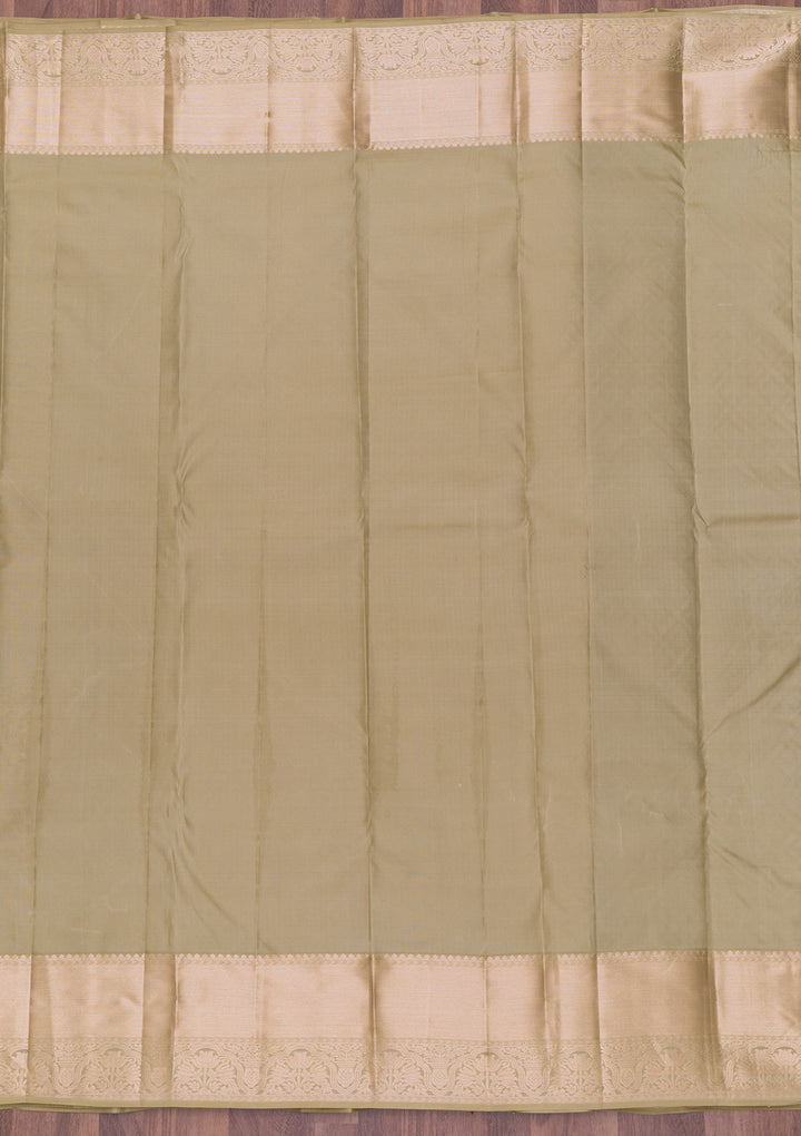Pista Green Zariwork Kanjivaram Pure Silk Saree