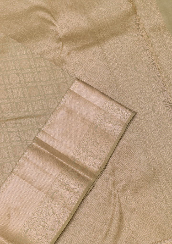 Pista Green Zariwork Kanjivaram Pure Silk Saree