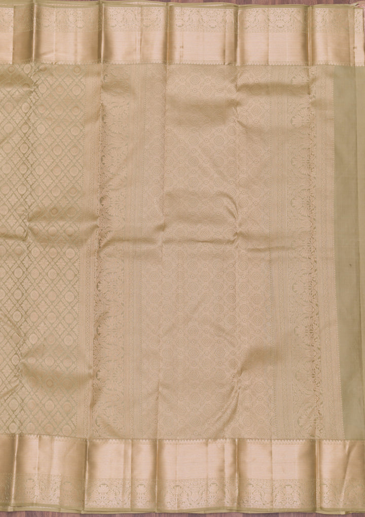Pista Green Zariwork Kanjivaram Pure Silk Saree