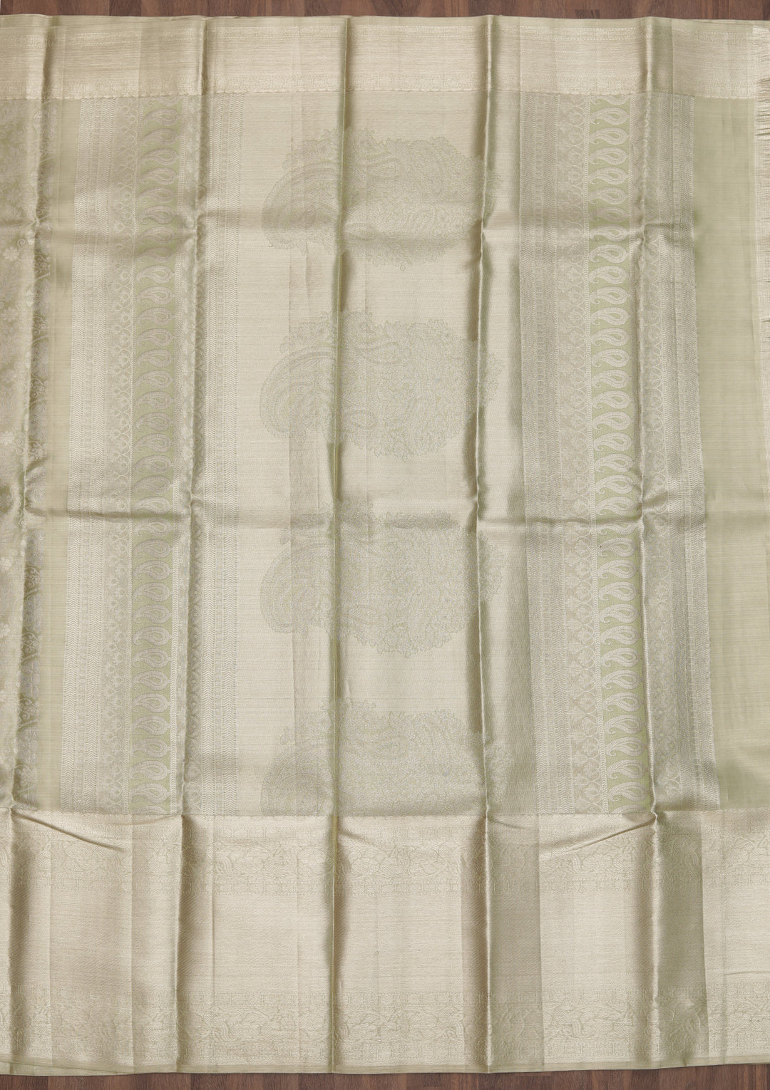 Pista Green Zariwork Kanjivaram Pure Silk Saree