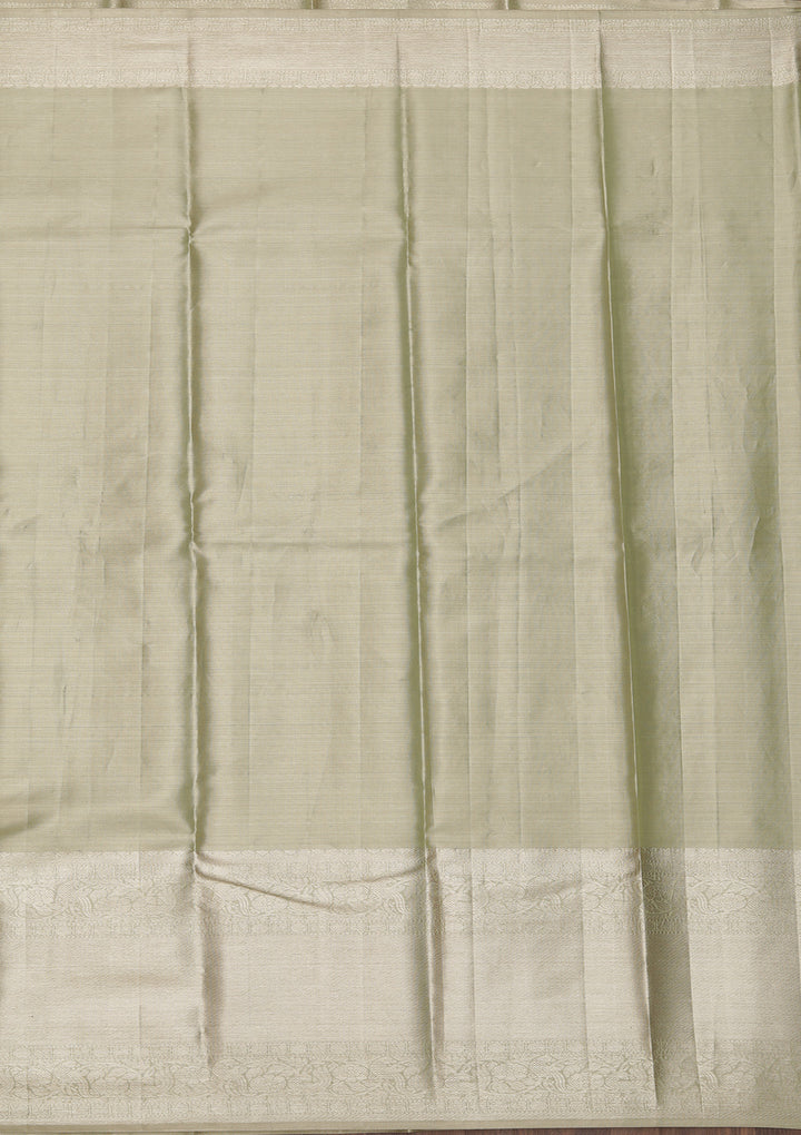 Pista Green Zariwork Kanjivaram Pure Silk Saree