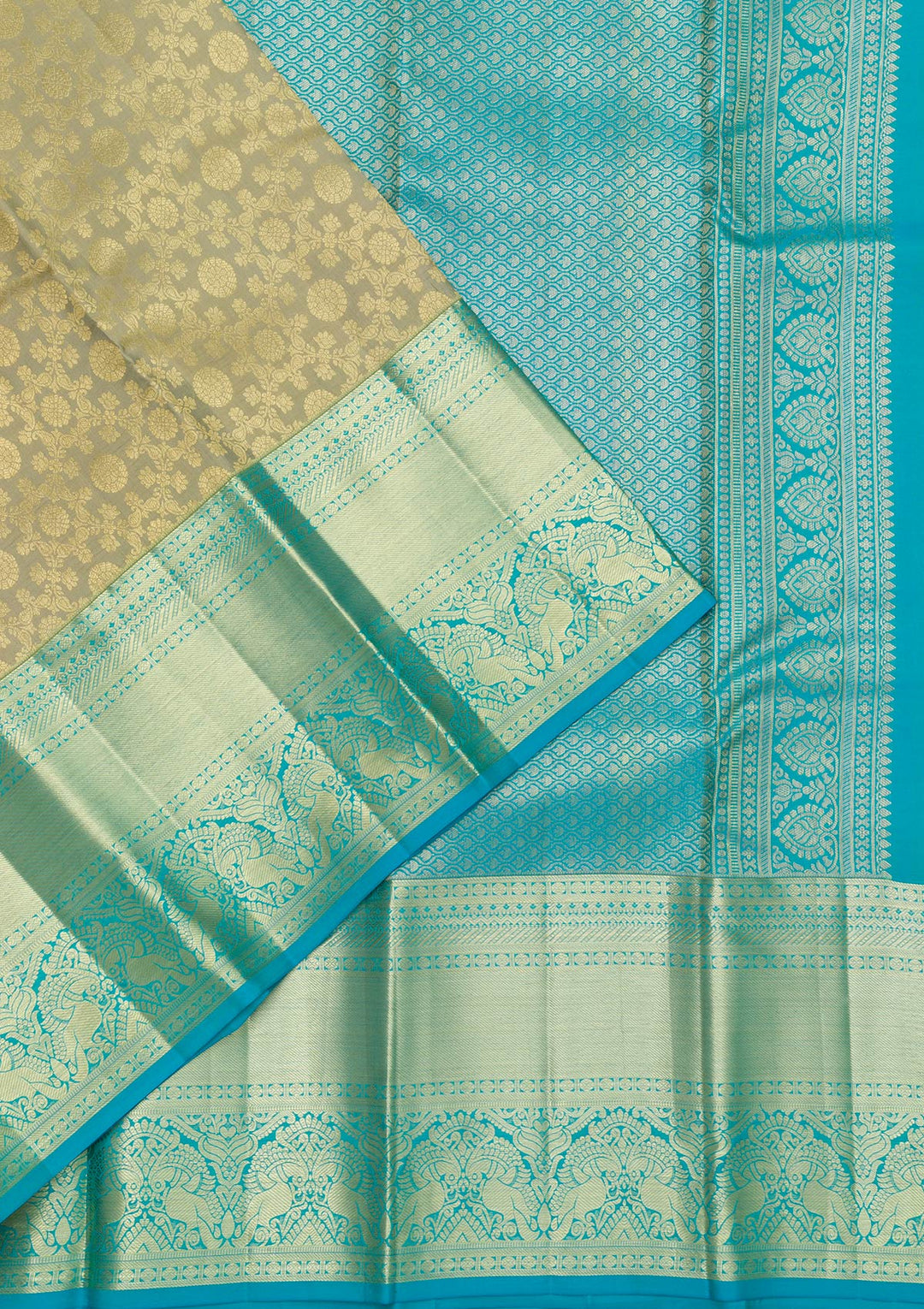 Pista Green Zariwork Kanjivaram Pure Silk Saree