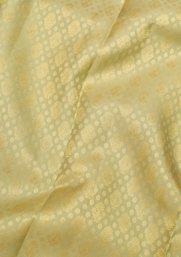 Pista Green Zariwork Kanjivaram Pure Silk Saree