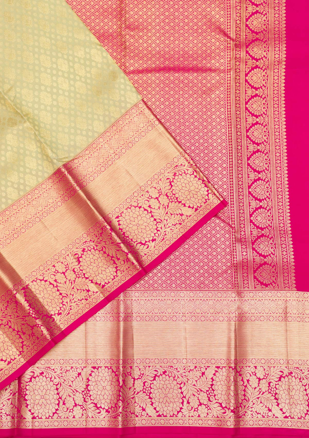 Pista Green Zariwork Kanjivaram Pure Silk Saree