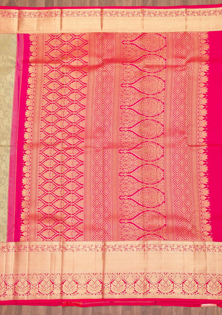 Pista Green Zariwork Kanjivaram Pure Silk Saree