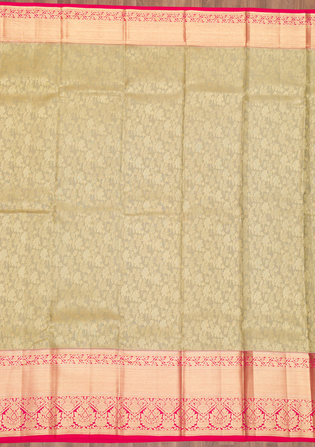 Pista Green Zariwork Kanjivaram Pure Silk Saree