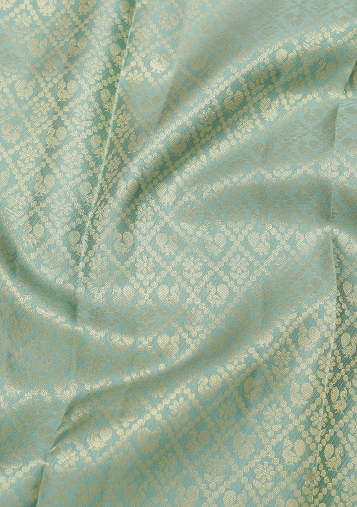 Pista Green Zariwork Kanjivaram Pure Silk Saree