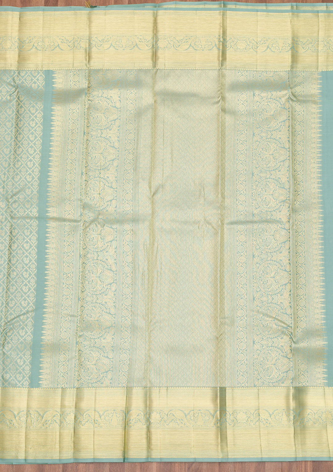 Pista Green Zariwork Kanjivaram Pure Silk Saree