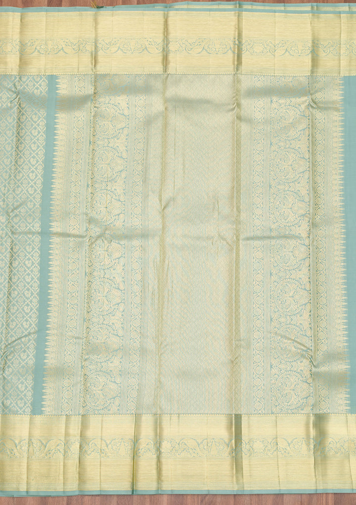 Pista Green Zariwork Kanjivaram Pure Silk Saree