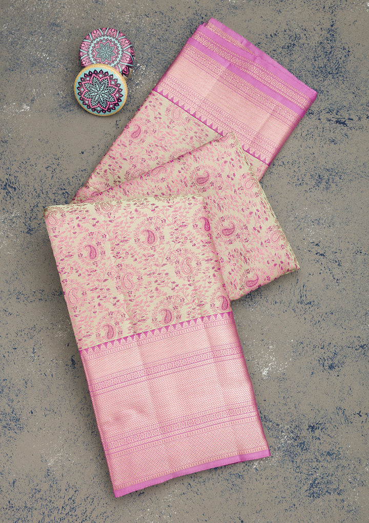 Pista Green Zariwork Pure Silk Saree