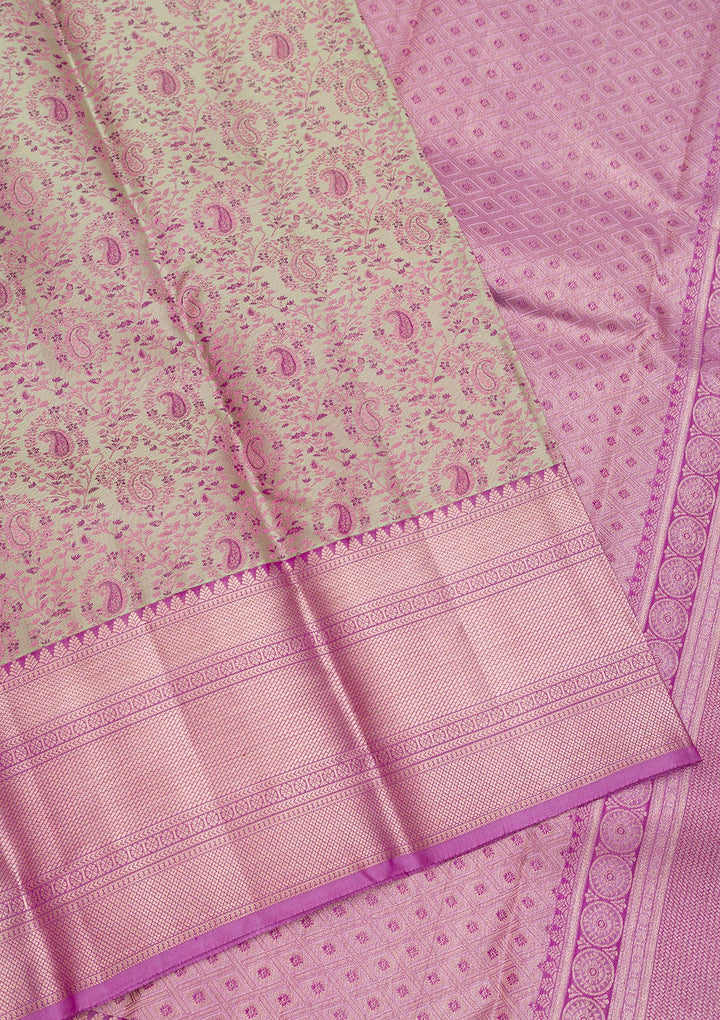 Pista Green Zariwork Pure Silk Saree