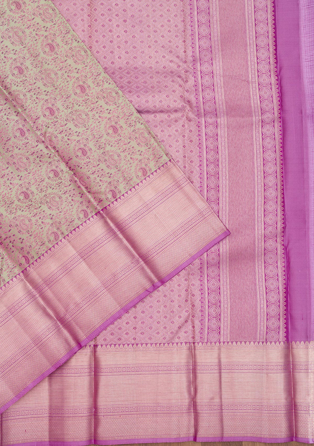 Pista Green Zariwork Pure Silk Saree