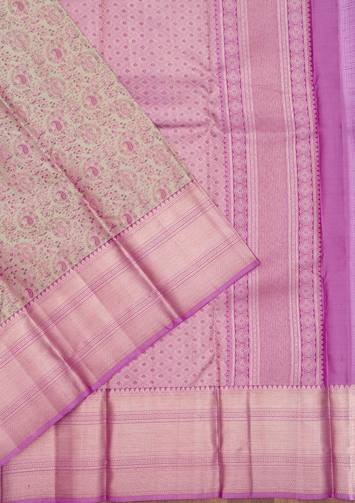 Pista Green Zariwork Pure Silk Saree
