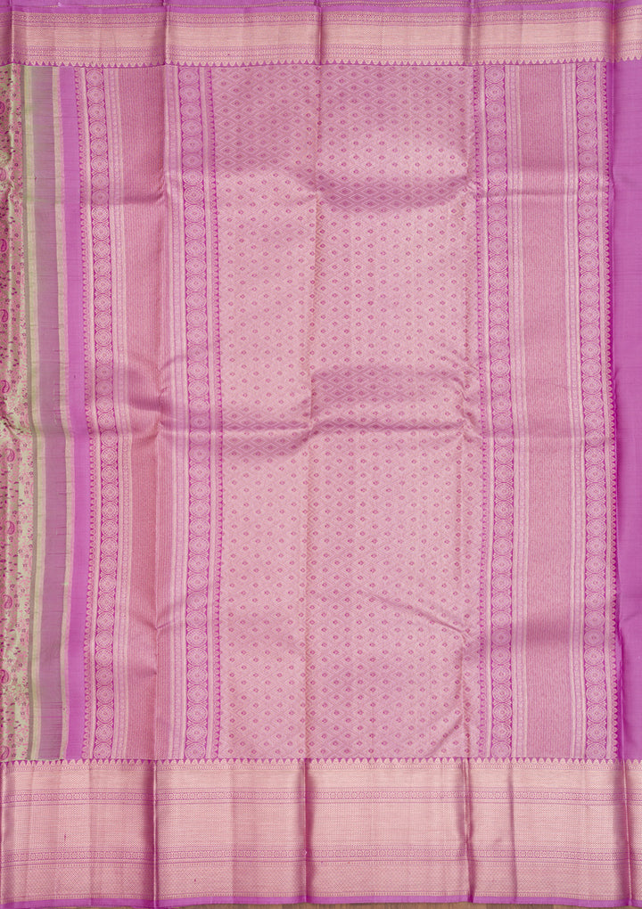 Pista Green Zariwork Pure Silk Saree