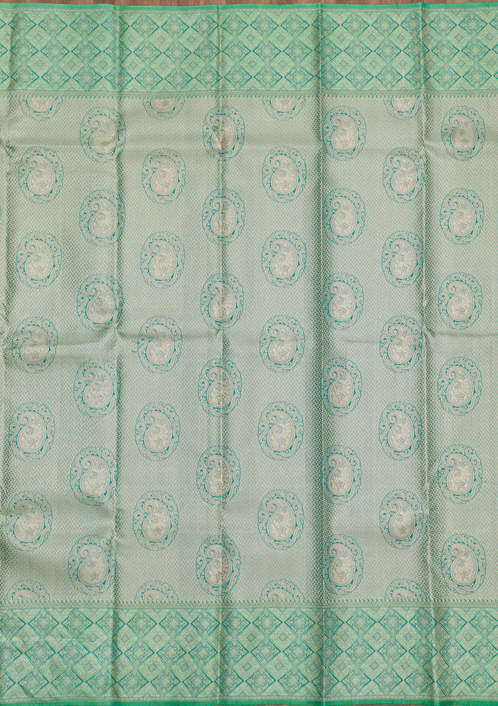 Pista Green Zariwork Pure Silk Saree