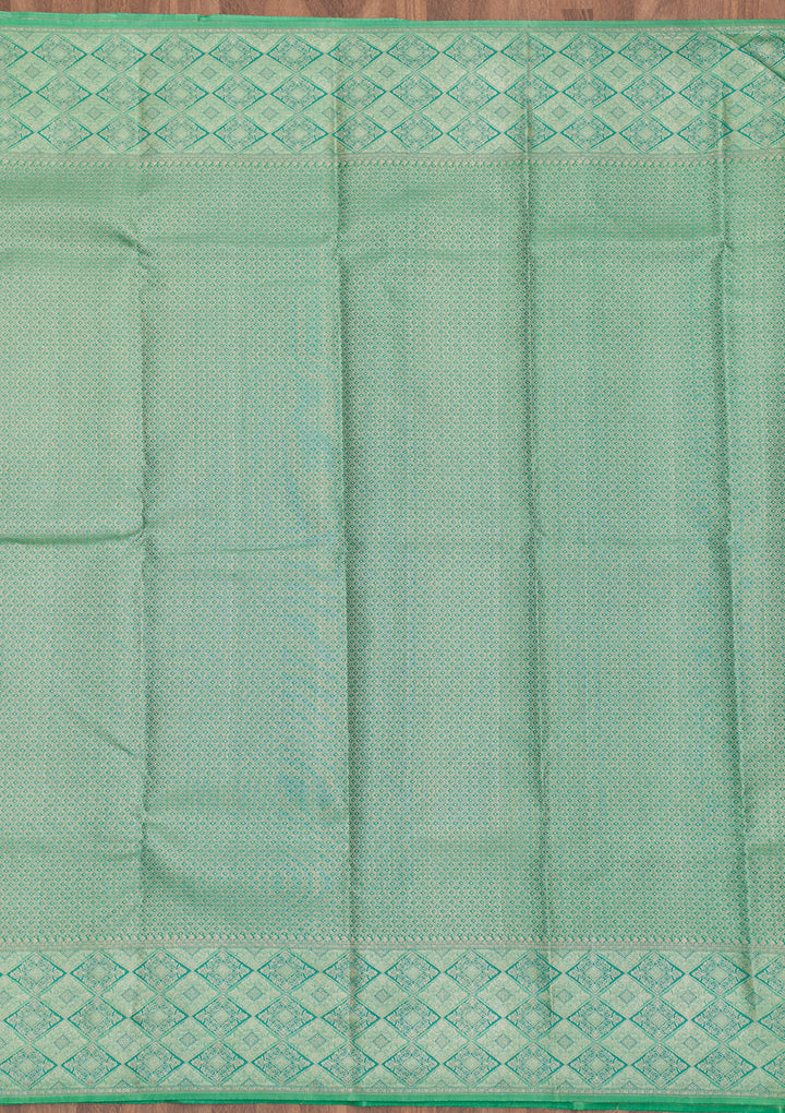 Pista Green Zariwork Pure Silk Saree