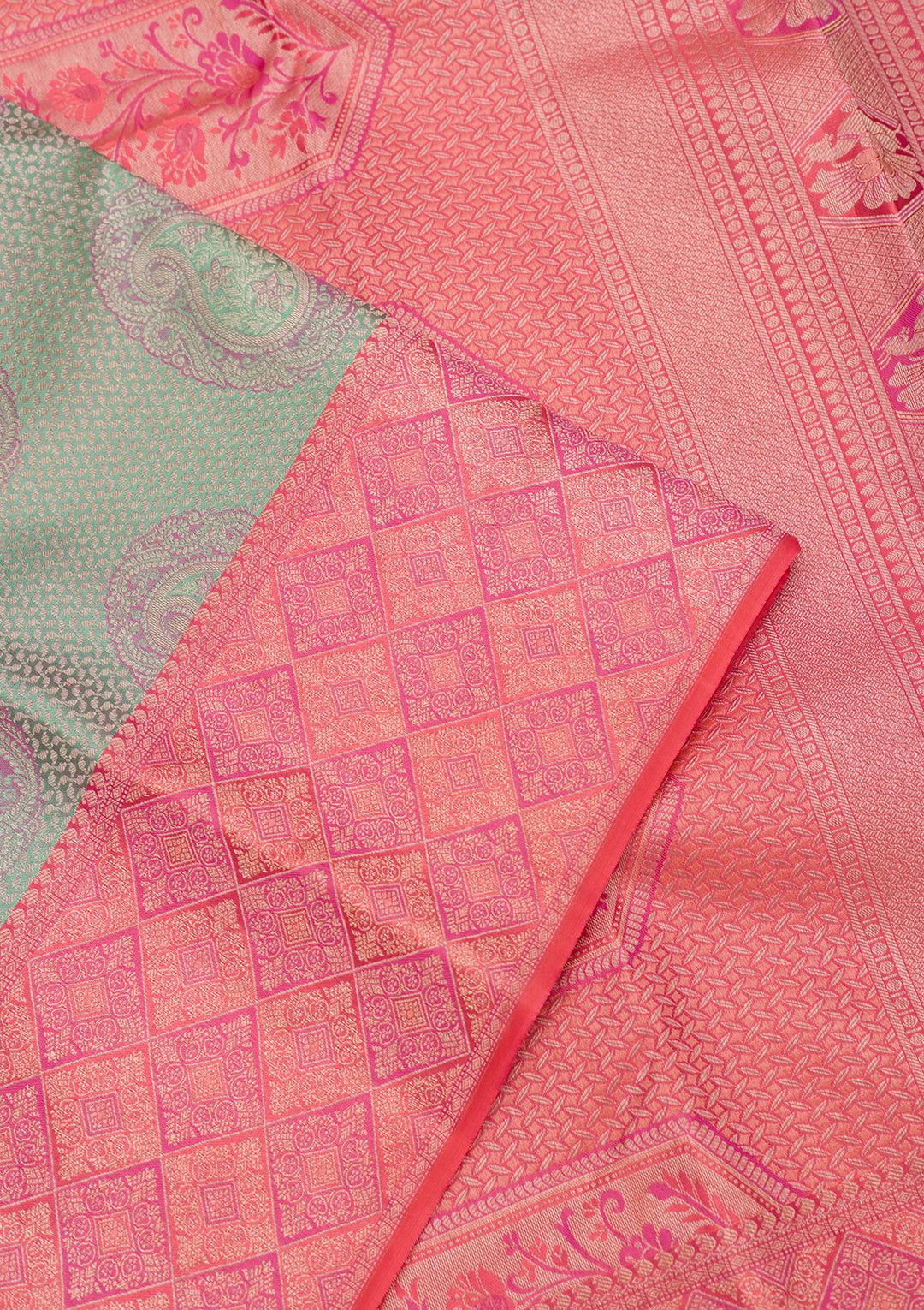 Pista Green Zariwork Pure Silk Saree