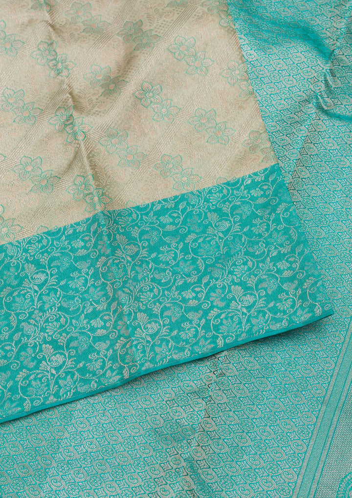 Pista Green Zariwork Pure Silk Saree