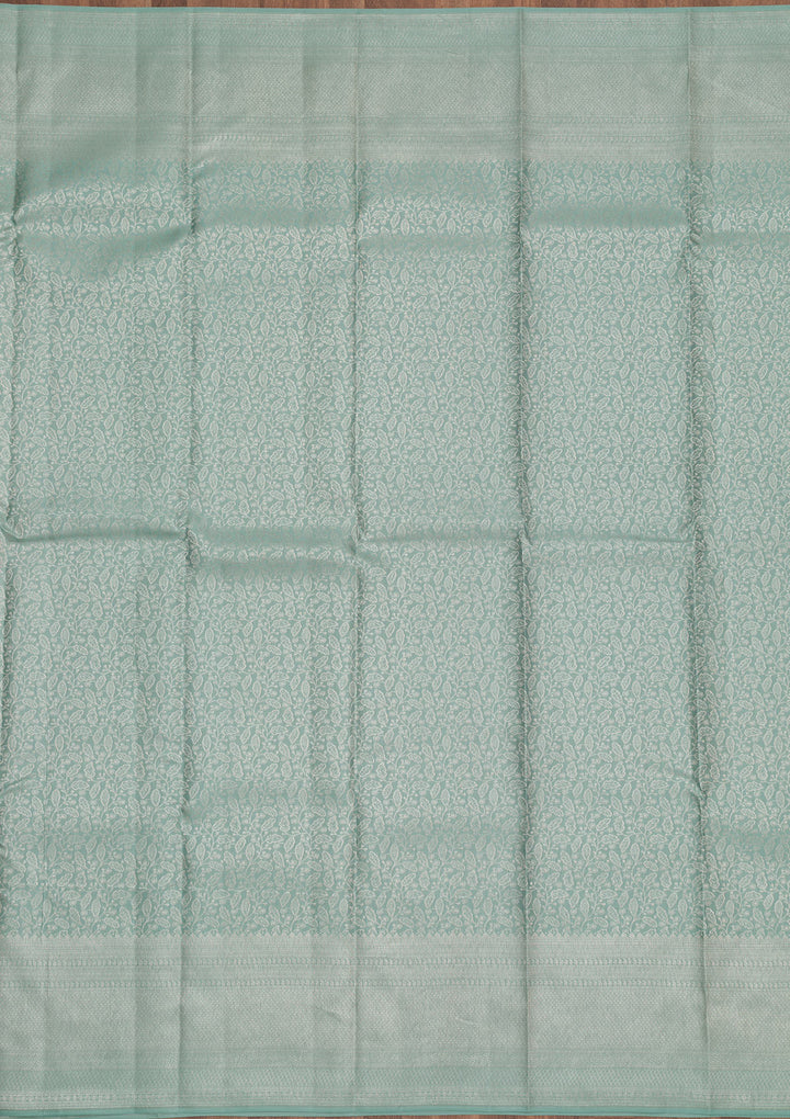 Pista Green Zariwork Pure Silk Saree
