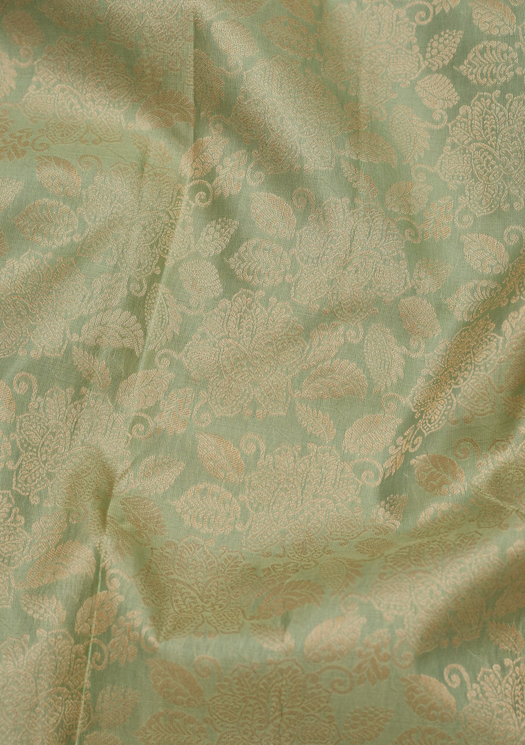 Pista Green Zariwork Pure Silk Saree