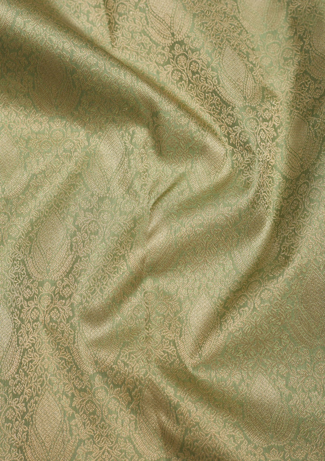 Pista Green Zariwork Pure Silk Saree