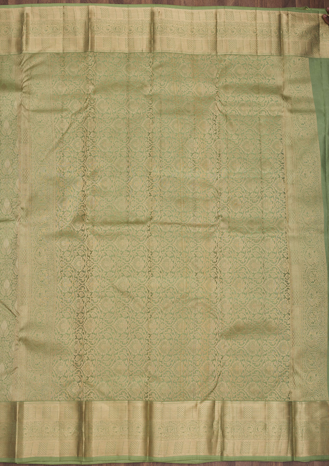Pista Green Zariwork Pure Silk Saree