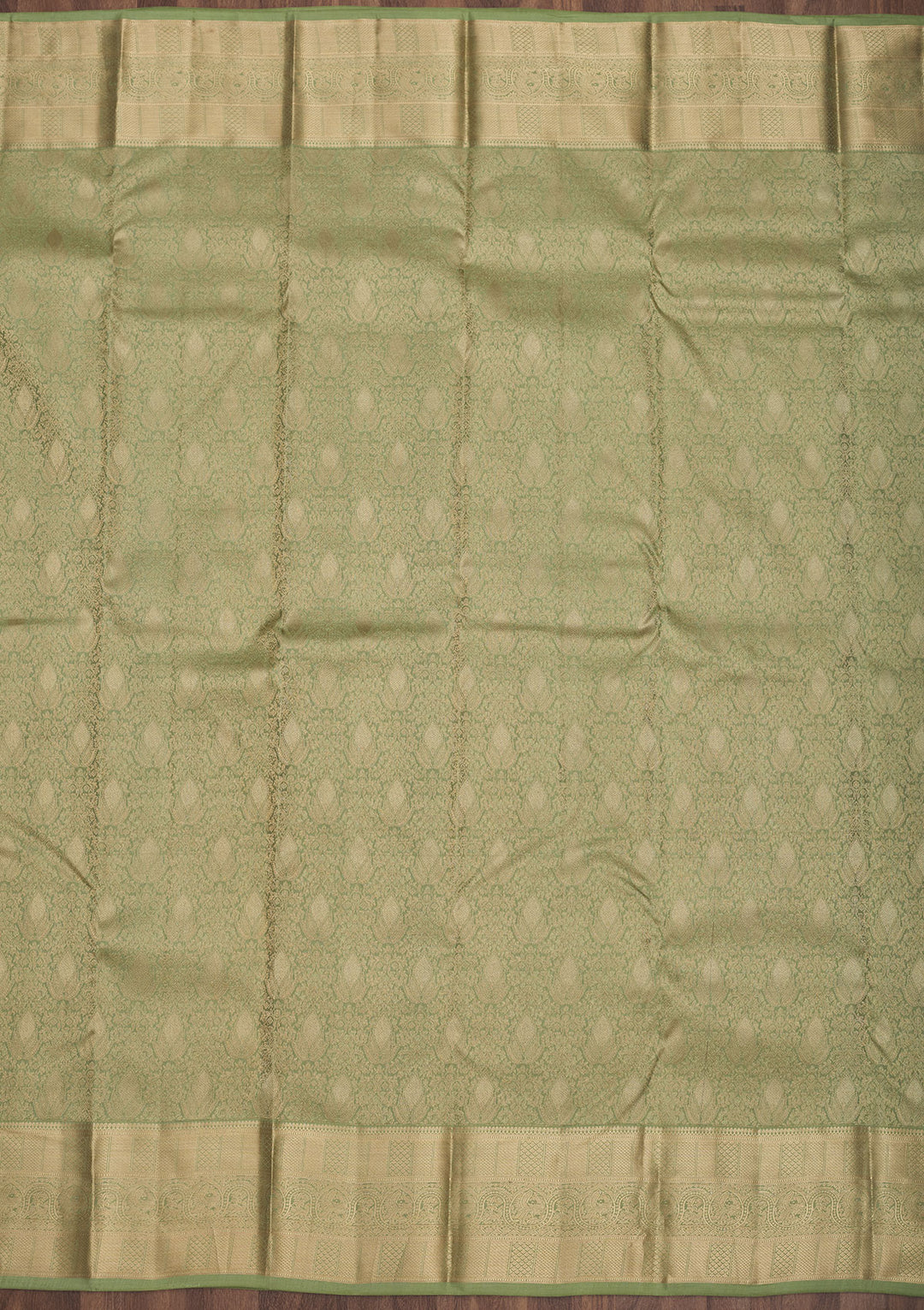 Pista Green Zariwork Pure Silk Saree
