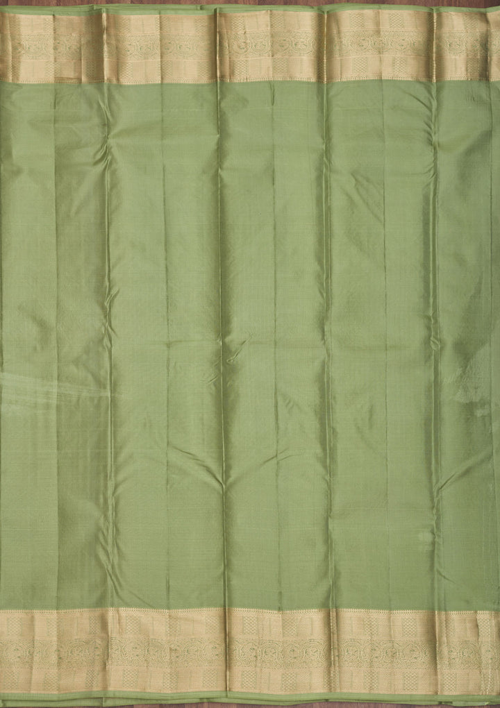 Pista Green Zariwork Pure Silk Saree